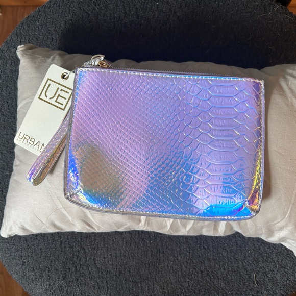 Urban Expressions Handbags - NWT Urban Expressions Snakeskin Iridescent Wristlet Wallet Cosmetic Bag